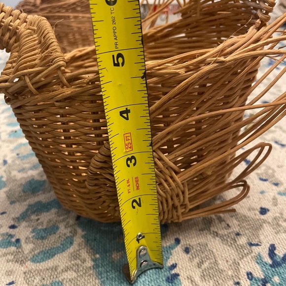 2 Vintage Wicker Duck Bird Shaped Basket Planters Beak Boho Rattan - Picture 9 of 12